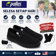 100% Original PALLAS JAZZ 407-0112ABK SCHOOL SHOES Slip On Black Shoe | Kasut Sekolah PALLAS JAZZ Hi