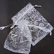 Túi vải voan lưới có dây rút gói quà tặng đẹp dễ thương trang trí nhà cửa đám cưới tiệc tùng size 9x