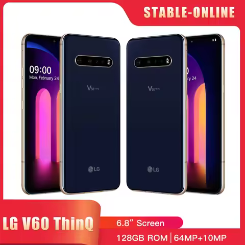LG V60 ThinQ 5G 6.8" Original Unlocked Mobile 8GB+128GB V600TM V600VM V60AM Qualcomm865 Fingerprint 