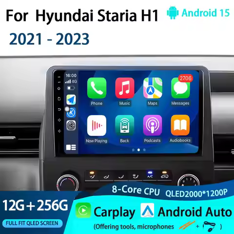 10 inch Car Radio For Hyundai Staria H1 2021-2023 Android Auto Carplay Video Player 4G GPS Navigatio