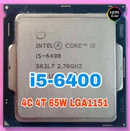 ซีพียู CPU intel i5-6400 2.7Ghz 4คอร์ 4เทรด 65W ฟรีซิลิโคน1ซอง