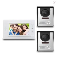 Wired Video Intercom System With a 7-Inch Display Video Doorbell Camera Night Vision Mobile Monitoring And Unlocking