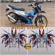 STICKER FULL SET STRIPING LIS LIST BODY SATRIA FU F 150 2012 2013 BARONG PUTIH BIRU FU 99