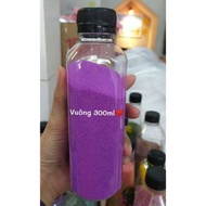 Combo 50 chai nhựa vuông 300ml nắp đen kèm tem thank you cao cấp