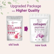 Multi Collagen Peptides Powder Hydrolyzed Protein Supplement Types I II III V X