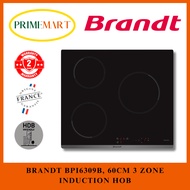 BRANDT BPI6309B 60CM 3 ZONE INDUCTION HOB + 2 YEARS WARRANTY