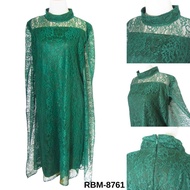 HIJAU RBM-8761 PARTY DRESS, GREEN BROCADE CHRISTMAS BIGSIZE JUMBO