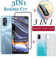 (3in1) สำหรับ Realme C17 C15 C12 / Realme 7 7i Pro HD 21Dกระจกเทมเปอร์ฟิล์ม + โทรศัพท์ฟิล์มด้านหลัง + เลนส์กล้องถ่ายรูปฟิล์มฟิล์มกันรอย