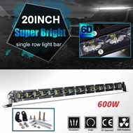 ส่งจากไทย ตัวสะท้อนแสง 6D 20 นิ้ว 600W Super bright spotlight Beam LED Light Bar แถวเดี่ยว Spot Comb