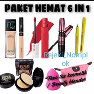 Diskon Paket Kosmetik Maybelline Lengkap Murah - Make Up Wanita Maybellin Satu Set - Foundation - Co