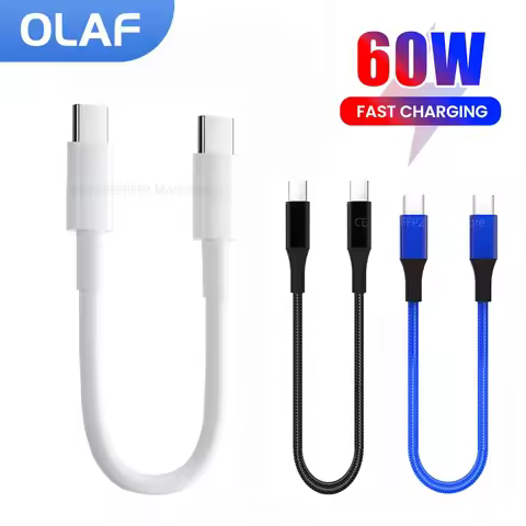 Short 30cm Type C to USB C Cable Fast Charging For Iphone15 Xiaomi Samsung Huawei Power BanK 25cm US