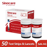 Sinocare Blood Glucose Test Strip Diabetes Test Kit Blood Sugar test Strip(50 Pcs Test Strips 50 Lancets For Safe AQ Smart Voice Glucometer )