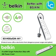 Belkin BSV400af2M-MY 4-Outlet Surge Protection Strip with 2M Power Cord