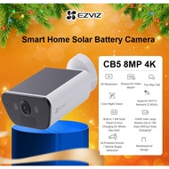 EZVIZ CB5 4K Built-in Solar Panel Solar Security Camera Outdoor Wireless 2-IN-1 Continuous Power, Co