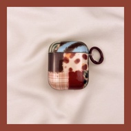 Retro Splicing Leopard Print Airpods4 Protective Case Wireless Bluetooth Apple pro Earphone Shell So