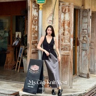 Taupe.brand - Ms.Gigi Knit Vest เสื้อ Vest สไตล์เกาหลี(แบบยาว) เสื้อคอวี ทรงสวย  ผ้านุ่ม ผ้าบาง ใส่ส