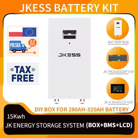 JKESS DIY Battery BOX with JK PB2A16S20P BMS and 4.3INCH LCD For LifePO4 48V 51.2V 280AH-320AH BATTE