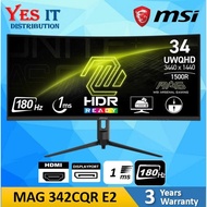 MSI MAG 342CQR E2 (34", UWQHD, 180Hz, 1 ms, VA) Gaming Monitor