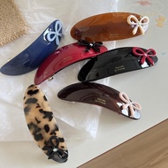 BLISS Sweet Elliptical Acetate Hair Clips, Trendy Texture Large Size Curved Ellipse Hairpins, Hairgr