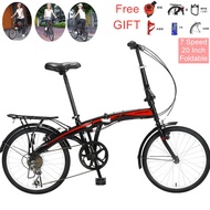 7 Speed 20 INCH City Folding Compact Bike Bicycle Urban Commuter