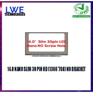Laptop Screen 14.0 Inch LED 30 Pin Nano Slim Edge HD 1366x768 NT140WHM-N46 NT140WHM-N43 B140XTN07.3 