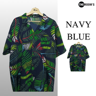THE ROOMS - เดอะรูม เสื้อฮาวาย โคตรนุ่ม แขนสั้น ผ้าไหมญี่ปุ่น ผ้าดีมาก ลาย Aloha Leaf