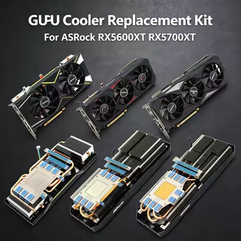 Custom Replacement GPU Cooler Kit – For ASRock Radeon RX5600XT & RX5700XT Challenger / Phantom Serie