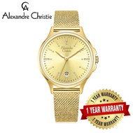 [Official Warranty] Alexandre Christie 2B21LDBGPIV Women's Gold Dial Stainless Steel Steel Strap Watch
