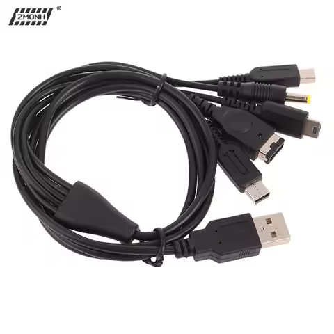 [H]1.2M Cable Fast Charging Cable 5 In 1 USB Game Charger Cord Wire For New 3DS XL NDS Lite NDSI LL 