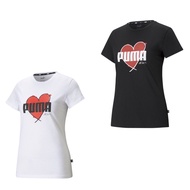 PUMA Basic Series Heart Short Sleeve T-Shirt Cotton T