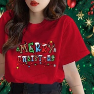(24 Hours Delivery) Angle Official Merry Christmas T-shirt Santa Claus Tree Printed T96