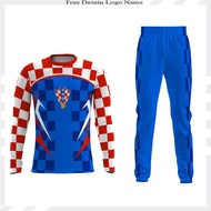 Croatia Football Jersey Shorts Set Croatia World Cup Tunic Set Polyester