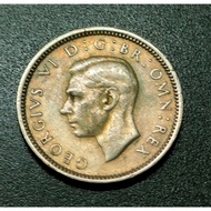 UK King George VI 6 Pence Silver Coin 1943