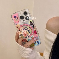 casing realme c15 realme 12x 5g casing Pink Crazy Animal City Magnetic Bracket Suitable for oppo rea
