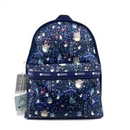 日本 LESPORTSAC X Totoro 龍貓 深藍色尼龍布 BASIC 背囊