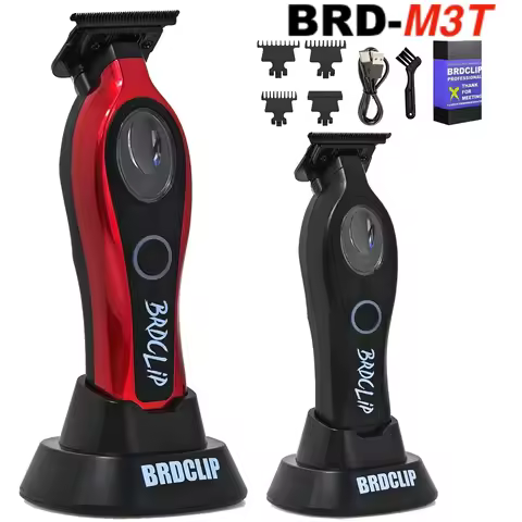 BRDCLIP M3T Professional Hair Trimmer 7200RPM Rotating Machines 1200mAh with Base Carving DLC Blade 