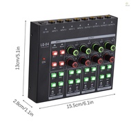 4 Channel Audio Mixer Portable Headphone Amp Lightweight Volume Adjustable Knob with 5V Power Interface Headphone Mixer for Guitar TV Mobile phone Recording Studio 4 Channel Stereo