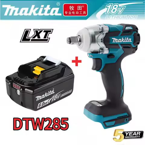 Makita DTW285 Brushless Impact Wrench 18V Rechargeable 1/2" Drive 280Nm High Torque with Auto-Stop f