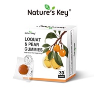 Natures Key Loquat Pear Gummies Soothing Throat Support Immune Defense Pear Flavor Sugar-Free Kid