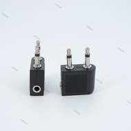 Air Plane dual 3.5mm female to 2 jack male Plug Airplane socket Airline Headphone Mono Audio connect