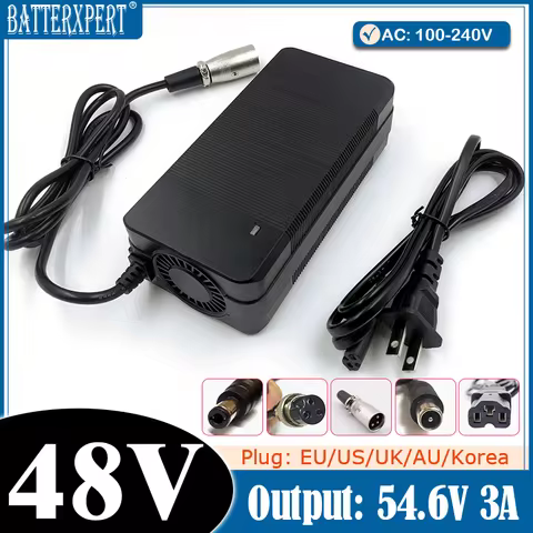 54.6V 3A Lithium Battery Charger 48V 13S Kugoo G1 Charger High quality Li-ion Battery pack Charger W