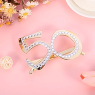 1 Pair 50th Birthday Glasses Rhinestone Flashing Frame Props Party Decoration 50th Birthday Glasses 