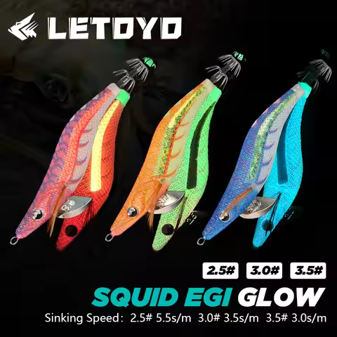 LETOYO luminous 3 colors squid bait squid jig eging Artificial bait Webfoot octopus egi lure cuttlef