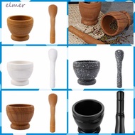 ELMER Mortar Pestle Set, Manual Multi-function Mashing Medicine Pot, Pressing Garlic PP Durable Lightweight Stone Mortar Household Kitchen