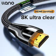 【HDMI 8K Certified】llano 8K HDMI 2.1 Cable 8K/60Hz 4K/120Hz 2K/144Hz 48Gbps Ultra High-Speed Cable 3D Super Clear HDR Cable for Laptop PC HDTV Splitter Switch PS5 PS4 Audio Video