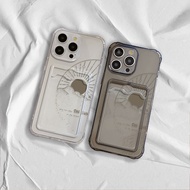 Couple Crystal Slot Card Case Casing For Xiaomi Mi 11 12 13 Lite 5G 12S 12 12X 12T 13T 14T Pro Redmi
