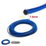 Blue,Silver  50m Stainless Steel Braided Brake Hose Line AN -3 AN3 AN03 JIC