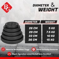 Bettegrow PVC Weight Plate Barbell Dumbell Rubber Cement Plates 5KG 7.5KG 10KG 15KG Plate Weight Tra