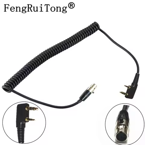 For 3M Peltor FLX2-36 to Kenwood 2 Pin Type Puxing WOUXUN Baofeng UV5R UV82 Downlead Cable CH-3 Head