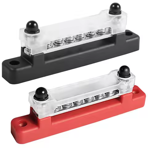 6 Way Bus Bar Terminal Block 300V AC/48V DC 130A AC/150A DC Power Distribution Terminal Block with C